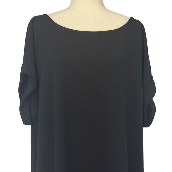 FIRST LOVE BY LOVELYN BOAT NECK MAXI SHIFT DRESS IN BLACK NEW WOMEN'S SIZE  3X - Picture 2 of 13